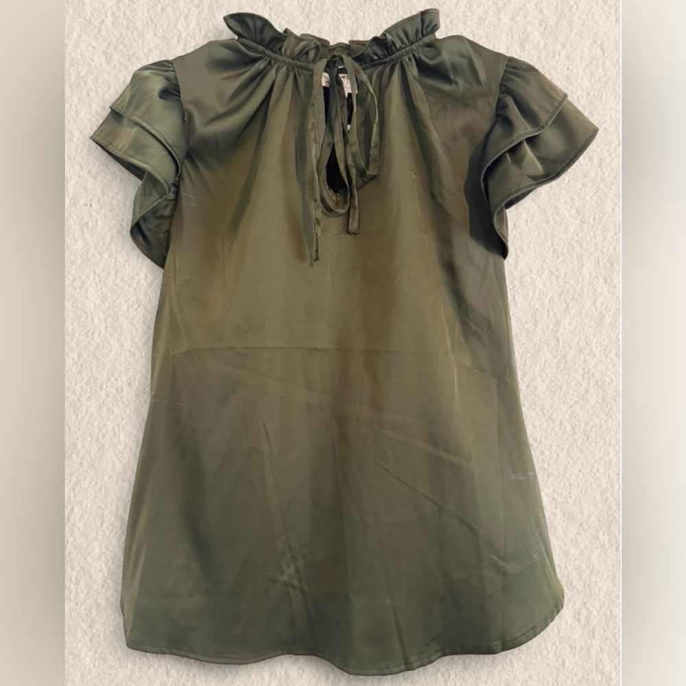 Elegant Olive Green Women's Blouse